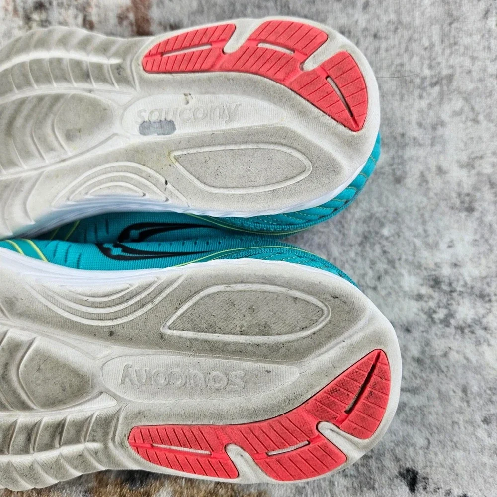 Saucony Kinvara 11 Running Shoes Womens 8 Aqua Blue Pink S10551-10 Sneakers